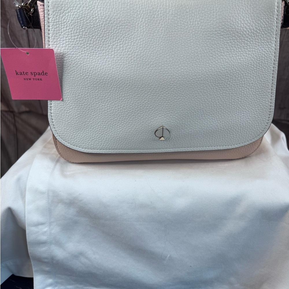 Kate Spade Cream and Pink and Navy Crossbody Bag